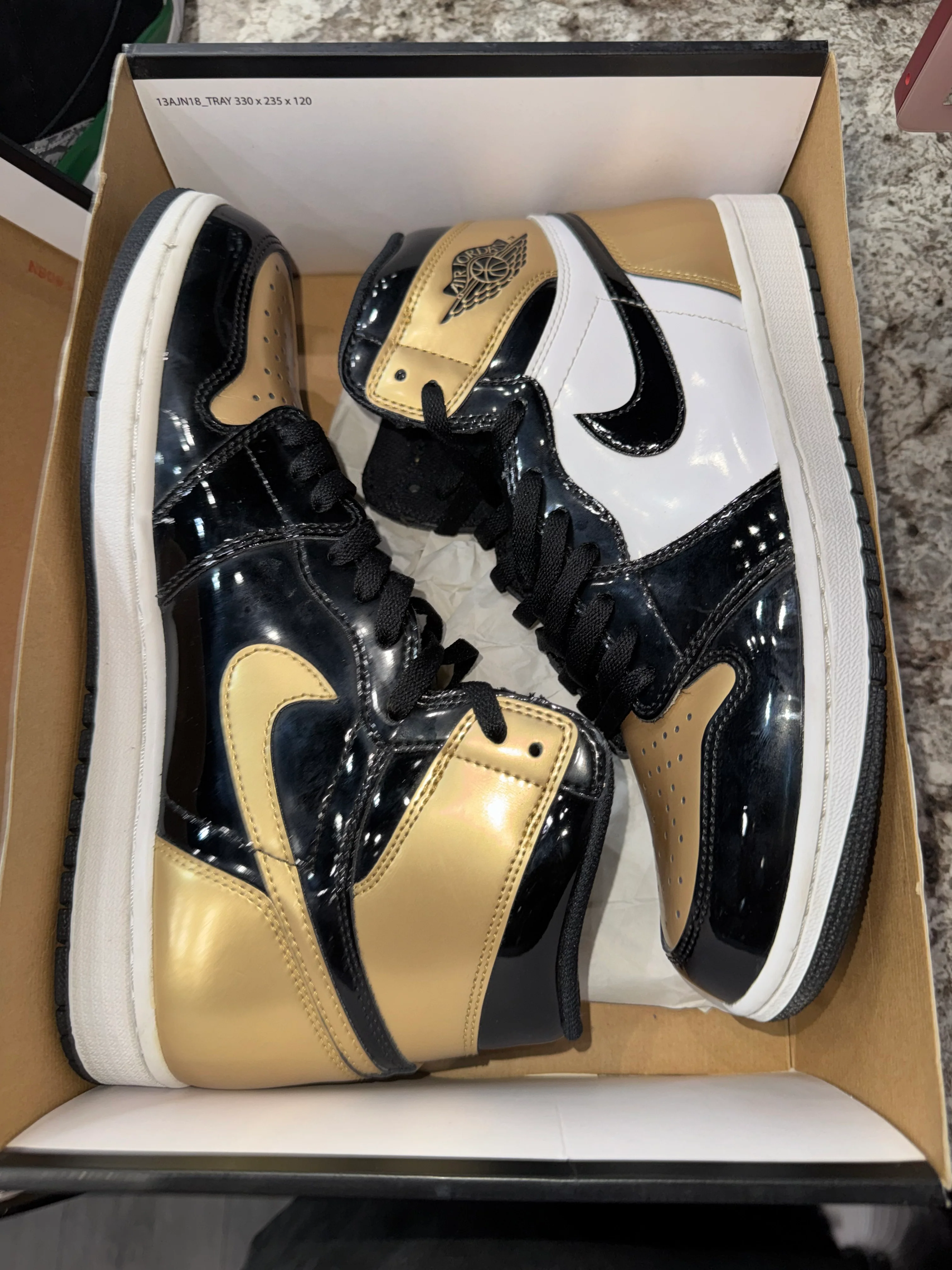 Jordan 1 Retro High Golf Patent Gold Toe