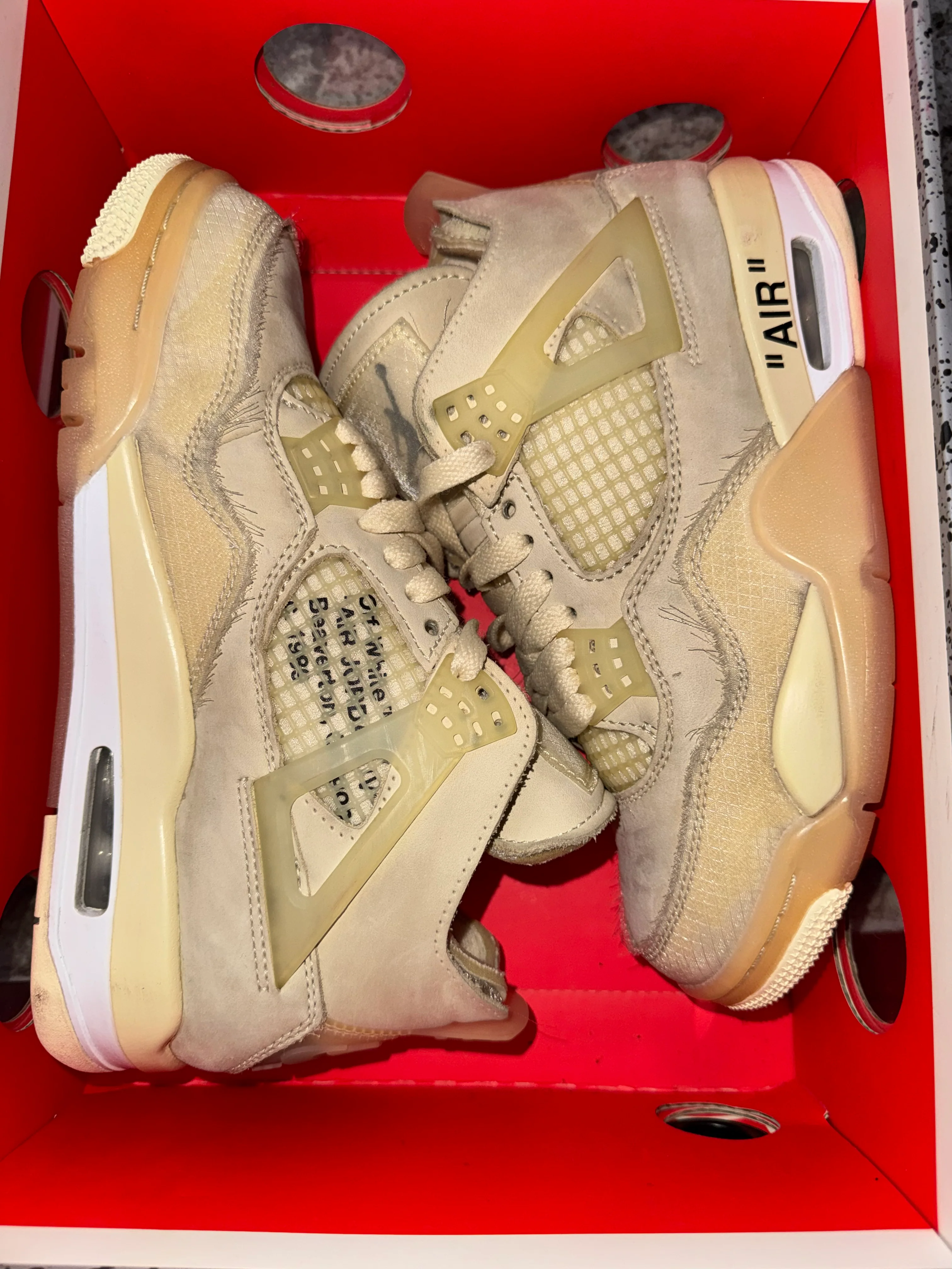 Jordan 4 Retro Off-White Sail (Women's) - Image 5